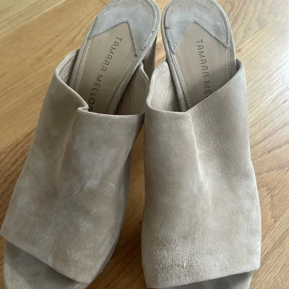 Tamara Mellon Soft Suede Creta Mules Size 42